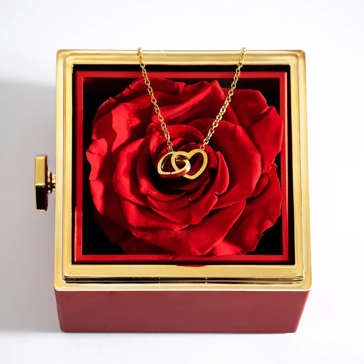 Personalisierte Herz Halskette mit Liebesbox