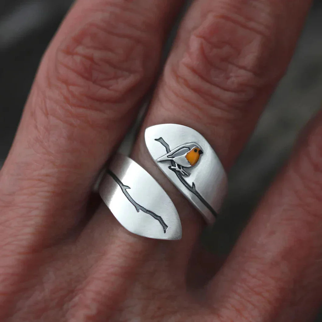 Rotkehlchen Spiralring